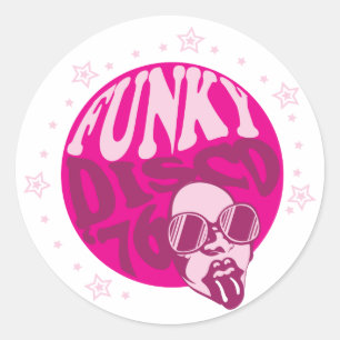 Sticker Rond Disco Funky