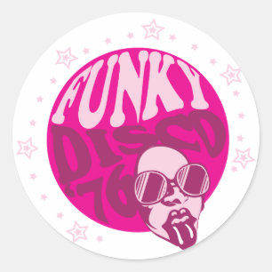 Sticker Rond Disco Funky