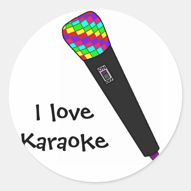 Sticker Rond disco microphone (Devant)