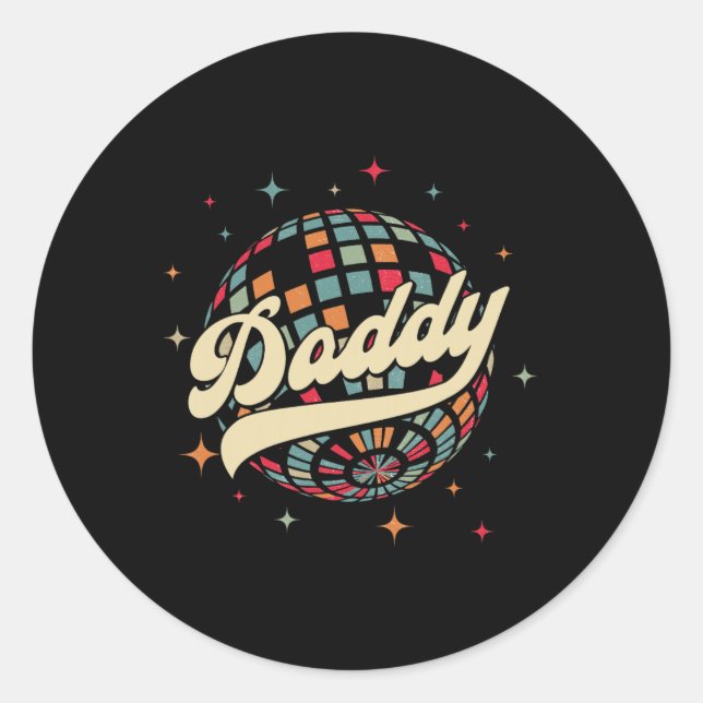 Sticker Rond Disco Papa 60s les années 70 Hommes Costume de fêt (Devant)
