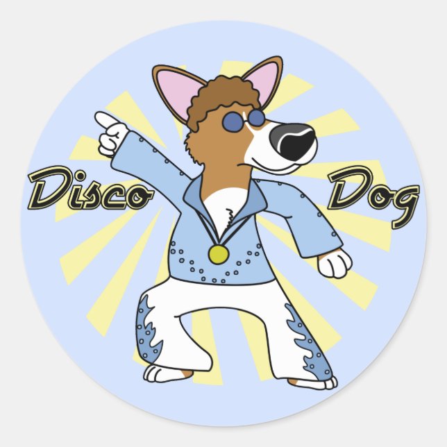 Sticker Rond Disco Pembroke Welsh Corgi (Devant)