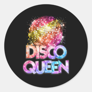 Sticker Rond Disco Queen - 70's Disco Theme Vintage seventies
