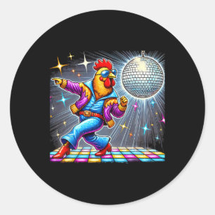 Sticker Rond Discothèque esthétique pour la danse du poulet