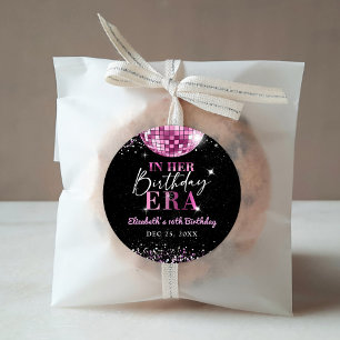 Sticker Rond Discothèque Rose Dans Mon Anniversaire Anniversair