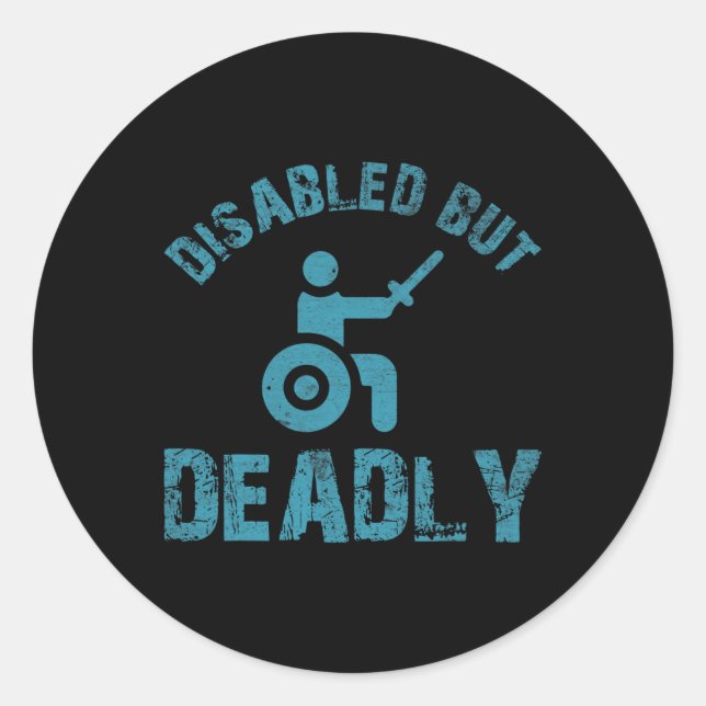 Sticker Rond Discours amusants pour les utilisateurs de fauteui (Devant)