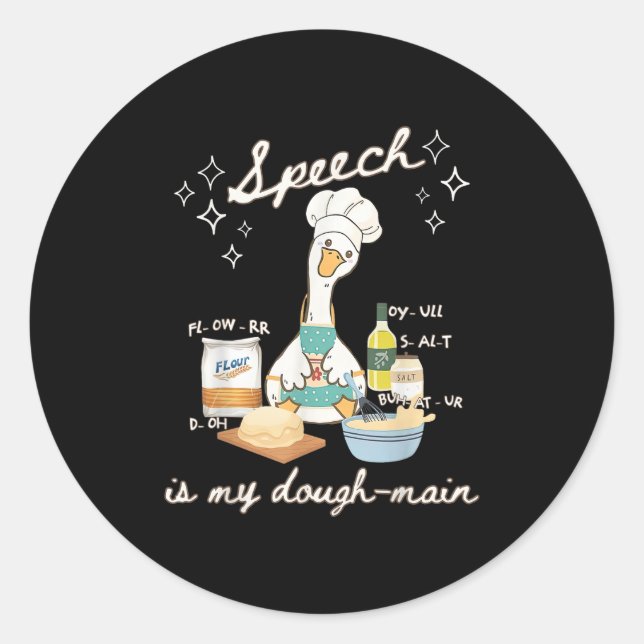 Sticker Rond Discours d'oie stupide Langue Pathologiste La paro (Devant)