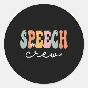Sticker Rond Discours Écran Rétro Super Vintage Joyeux Premier
