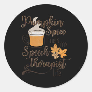 Sticker Rond Discours Thérapiste Citrouille Épice Latte SLP Tom