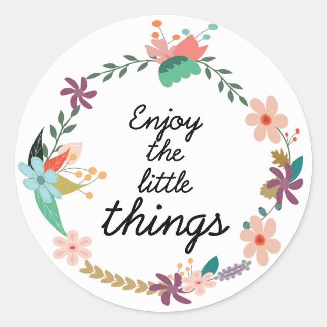 Sticker Rond disfruta las pequeñas cosas (Devant)