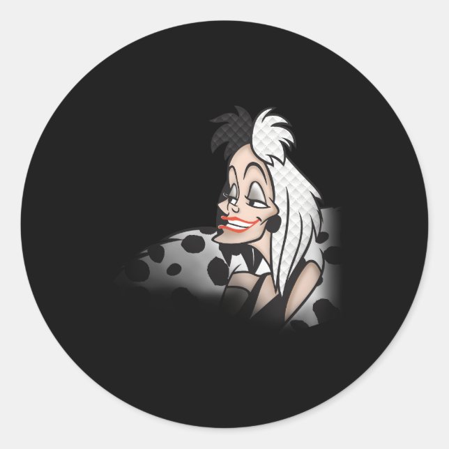 Sticker Rond Disney101 Dalmations Evil Cruella (Devant)