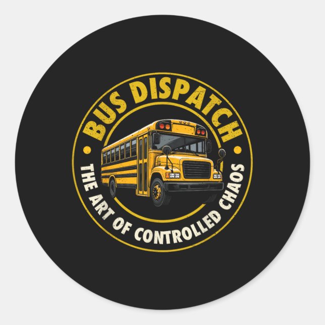 Sticker Rond Dispatchiste d'autobus scolaire (Devant)