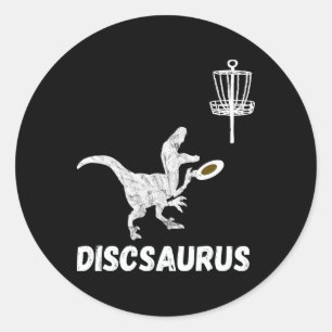 Sticker Rond Disque de golf dinosaure Frolfing T-rex Dino drôle