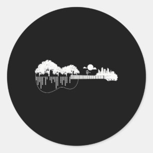 Sticker Rond Disque de Golf Flying Disque Golf Guitare