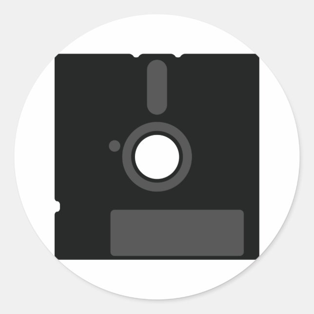 Sticker Rond Disque disquette ancienne école de l'ordinateur 5. (Devant)