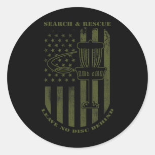 Sticker Rond Disque Golf Rechercher Et Secourir Ne Laisser Aucu