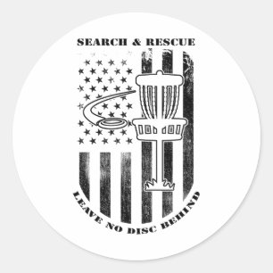 Sticker Rond Disque Golf Rechercher Et Secourir Ne Laisser Aucu