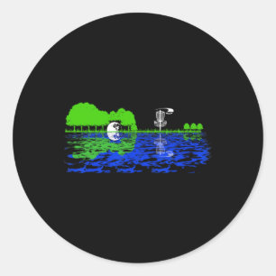 Sticker Rond Disque Golf Sunset Guitare Guitariste Joueur de go