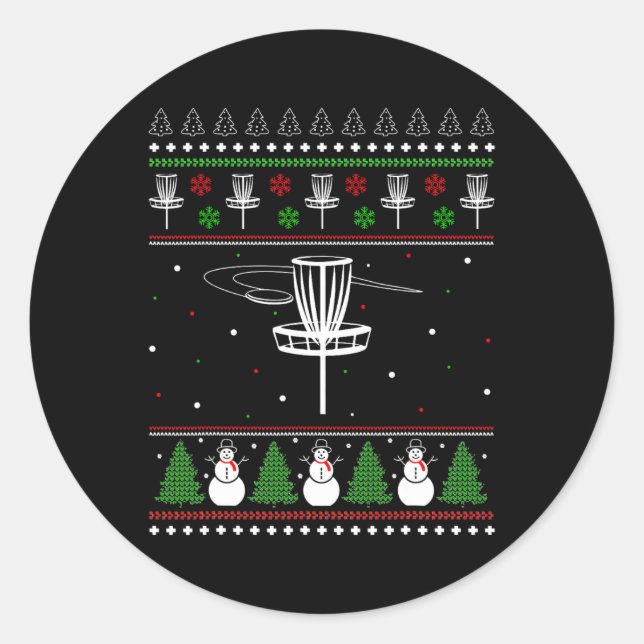 Sticker Rond Disque Golf Vilain Sweat de Noël Dons de pyjama po (Devant)