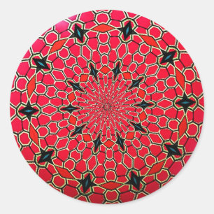 Sticker Rond Disque italien rose de mandala de mosaïque
