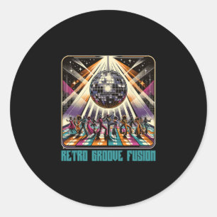 Sticker Rond Disque les années 70 80s Disco Retro Groove Fusion