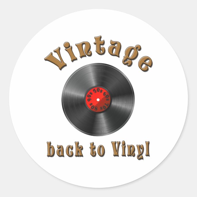 Sticker Rond Disque rétro, vinyle, vintage, oldie (Devant)