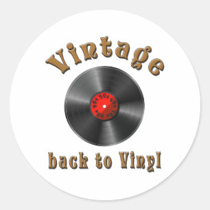 Sticker Rond Disque retro, vinyle, vintage, oldie runder
