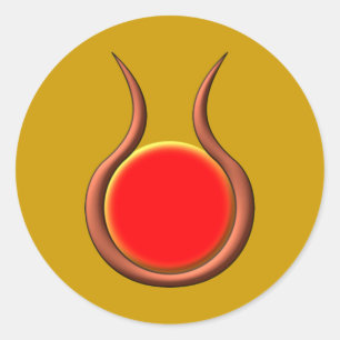 Sticker Rond Disque solaire Cornes sun disk horns