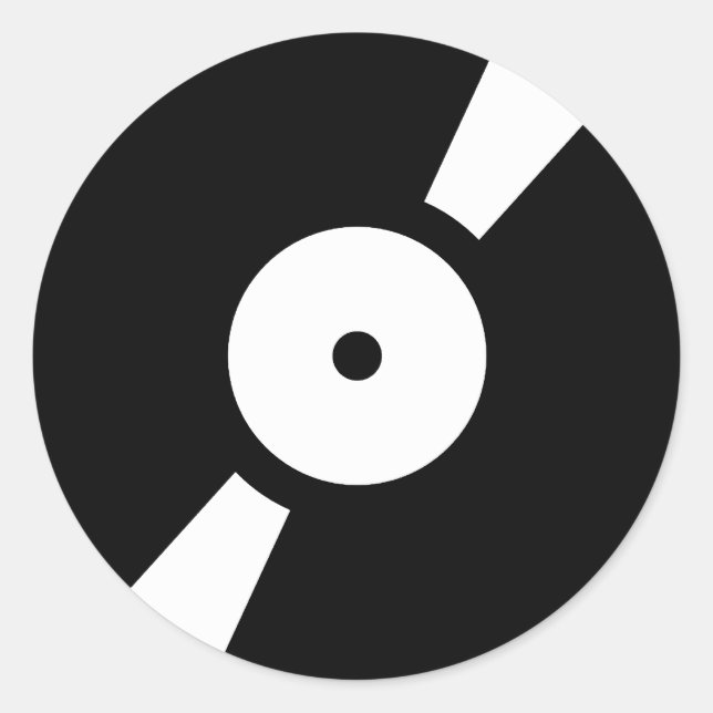 Sticker Rond disque vinyle rétro (Devant)