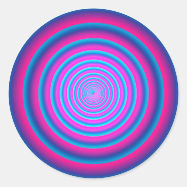 Sticker Rond Disque Vortex Circulaire Fou Violet Hypnotique (Devant)