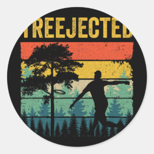 Sticker Rond Disques de Disc Golf Drôles Rejetés par les Arbres