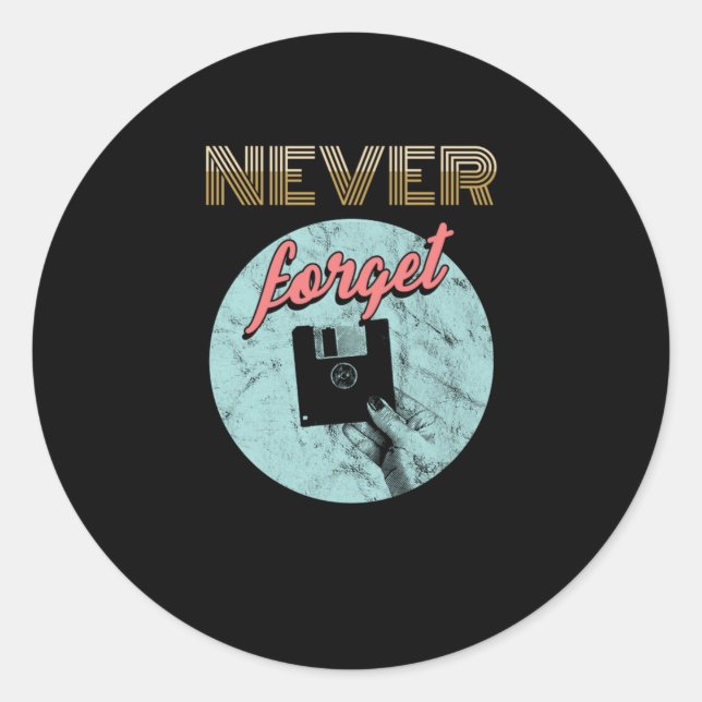 Sticker Rond Disquette classique Disquette Disques Disques Ordi (Devant)