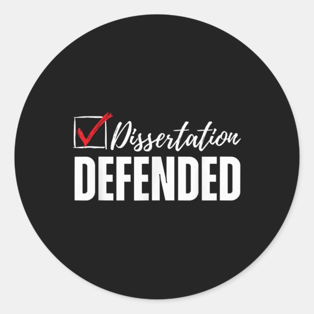 Sticker Rond Dissertation Défendu Doctora Doctora Drôle (Devant)