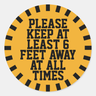 Sticker Rond Distances sociales de six pieds