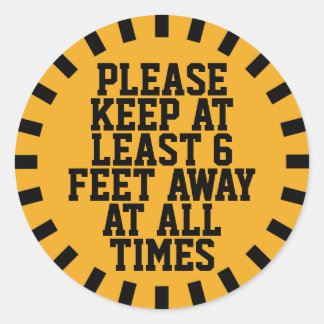Sticker Rond Distances sociales de six pieds