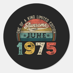 Sticker Rond Distressed Awesome Depuis Juin 1975 48E