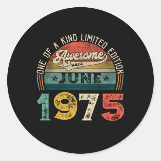 Sticker Rond Distressed Awesome Depuis Juin 1975 48E