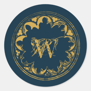 Sticker Rond Distressed monogram