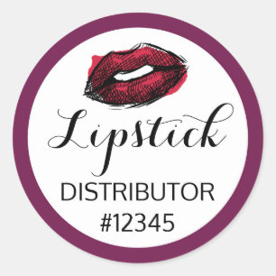 Sticker Rond Distributeur de rouge à lèvres Rouge Baiser Packag