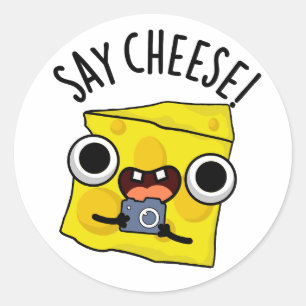 Sticker Rond Dites Cheese Funny Photographe Pun