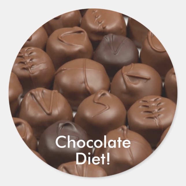 Sticker Rond Dites-le avec du chocolat ! (Devant)