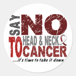 Sticker Rond Dites NON à la tête et au cou Cancer 1