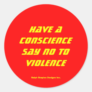 Sticker Rond Dites non à la violence