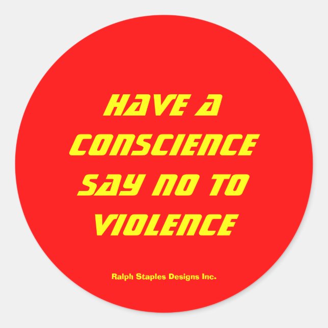 Sticker Rond Dites non à la violence (Devant)