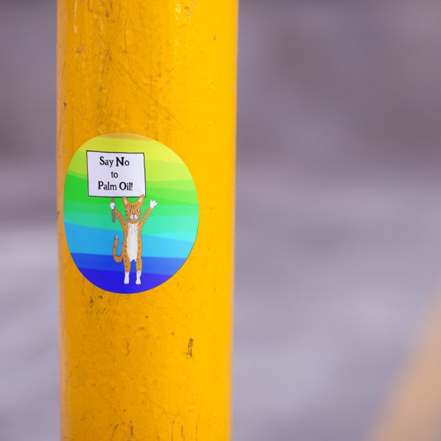 Sticker Rond Dites non à l'huile de palme Eco (Créateur téléchargé)