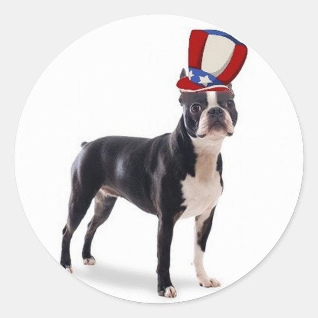 Sticker Rond Ditzy Dogs~Sticker original~Boston Terrier (Devant)