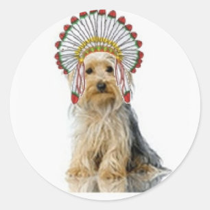 Sticker Rond Ditzy Dogs~Sticker original~Yorkie