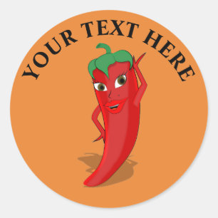 Sticker Rond Diva au Piment Rouge Chaud