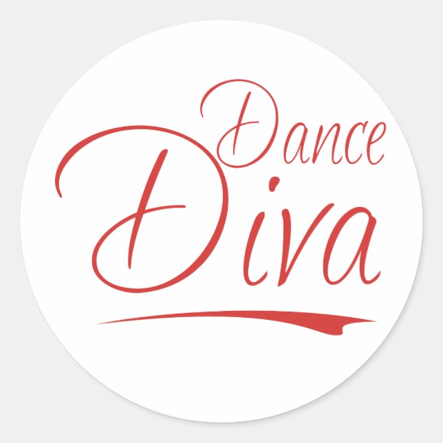 Sticker Rond diva de danse (Devant)