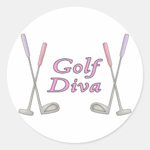 Sticker Rond Diva de golf