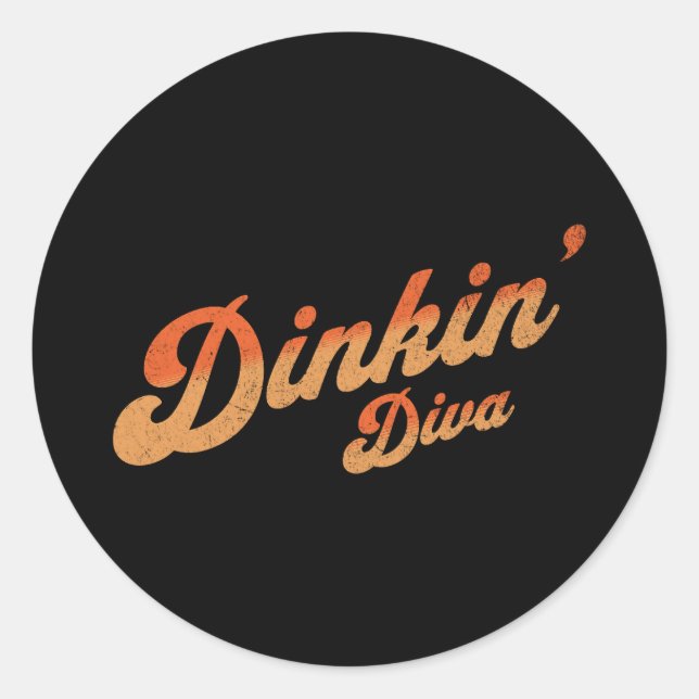 Sticker Rond Diva de pickleball (Devant)